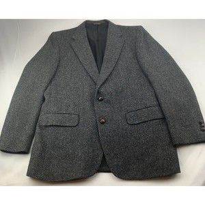 Vintage Robert Stock Men's Blazer Sport Coat Wool Jacket Size 42R Gray / Multi